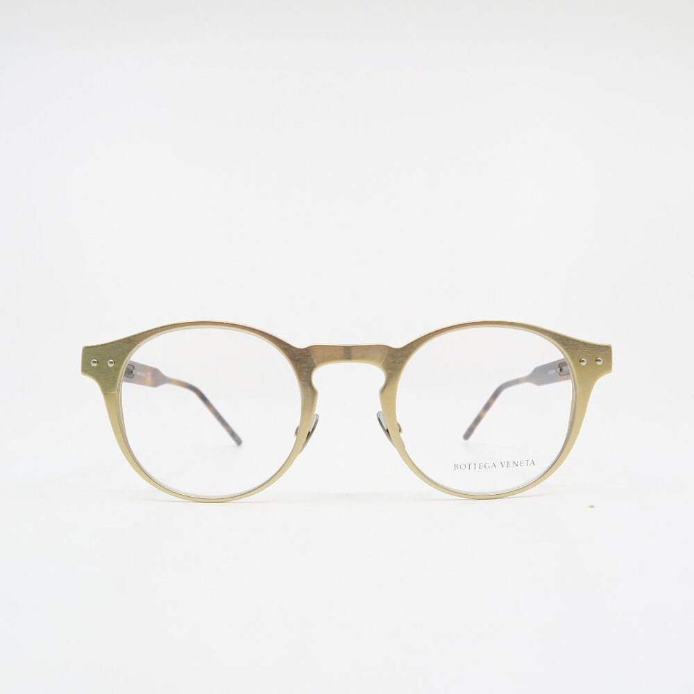 Bottega Veneta BV 0180O 003 48mm Brush Gold Aluminium Men's New Eyeglasses.